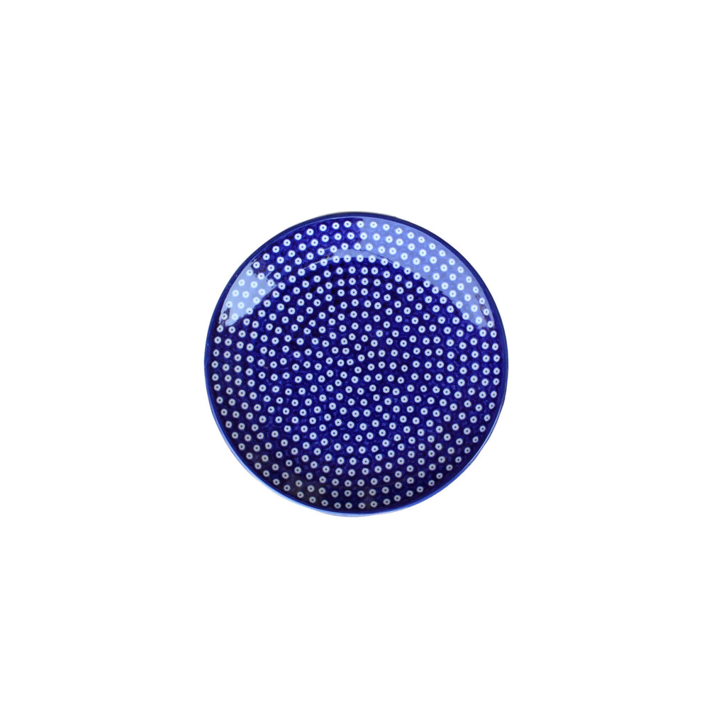 Dotty for Dots Navy - Dessert Plate  Polish Ceramics - PasParTou