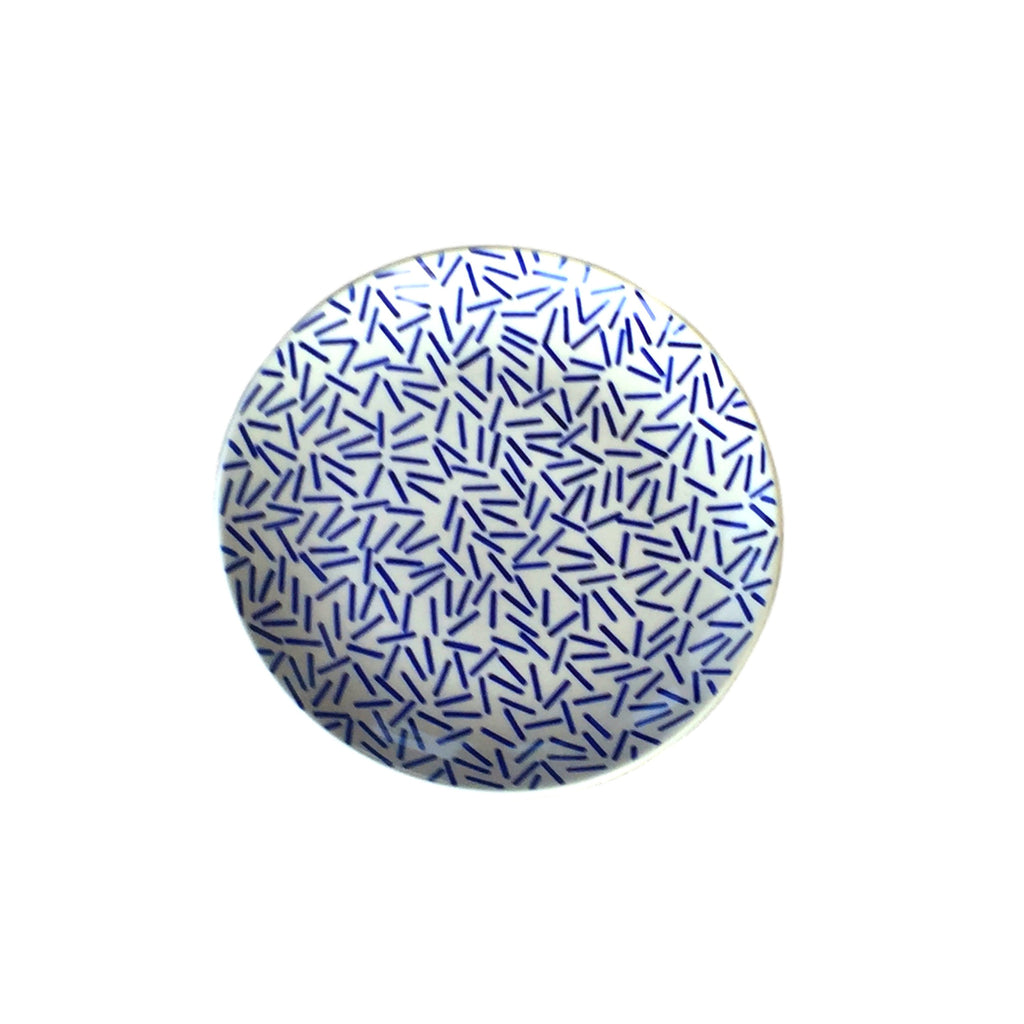 Op Art Blue - Dinner Plate  Polish Ceramics - PasParTou
