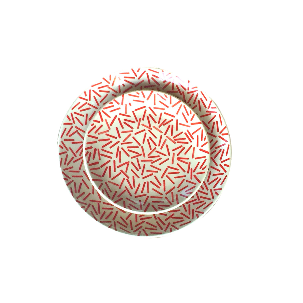 Op Art Red - Dinner Plate  Polish Ceramics - PasParTou
