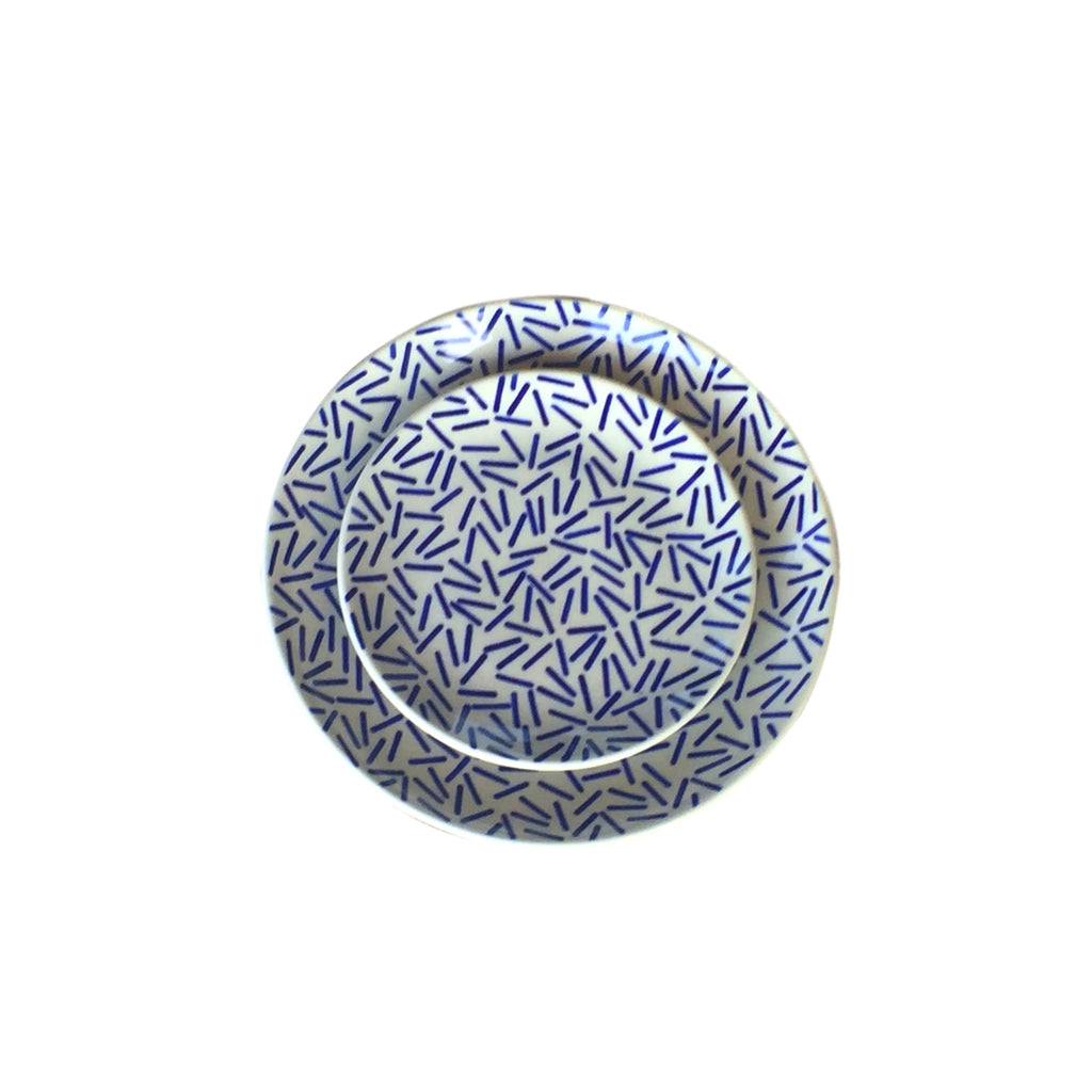 Op Art Blue - Dinner Plate  Polish Ceramics - PasParTou