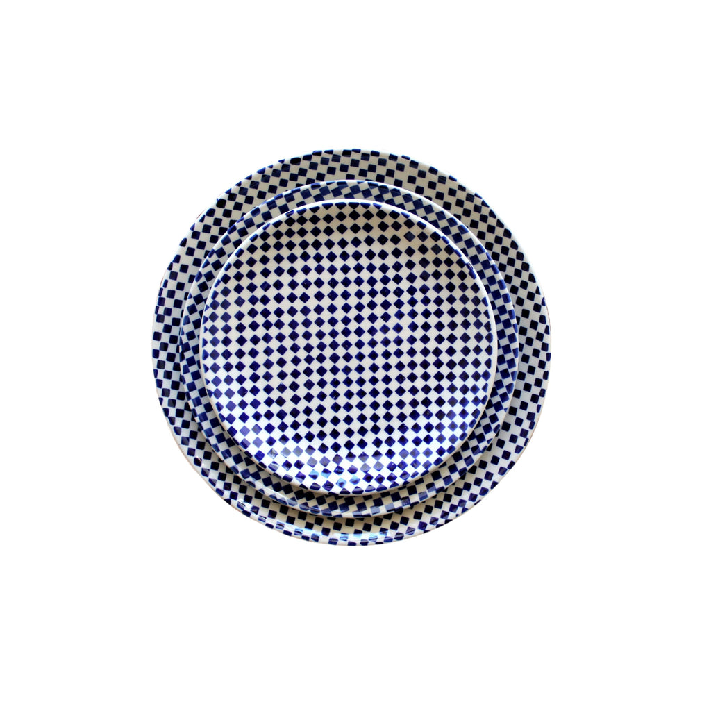 Checkerboard - Salad Plate  Polish Ceramics - PasParTou