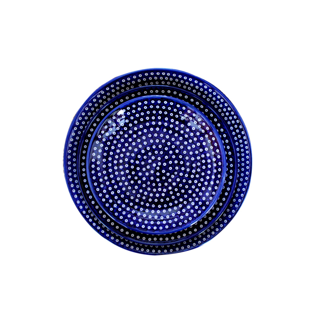 Dotty for Dots Navy - Dessert Plate  Polish Ceramics - PasParTou