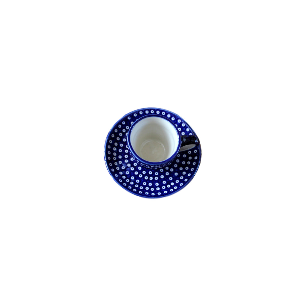 Dotty for Dots Navy - Espresso Cup - Set of 2  Polish Ceramics - PasParTou