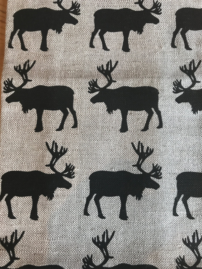 Teatowel Natural Linen/Cotton with Elk  Teatowel - PasParTou