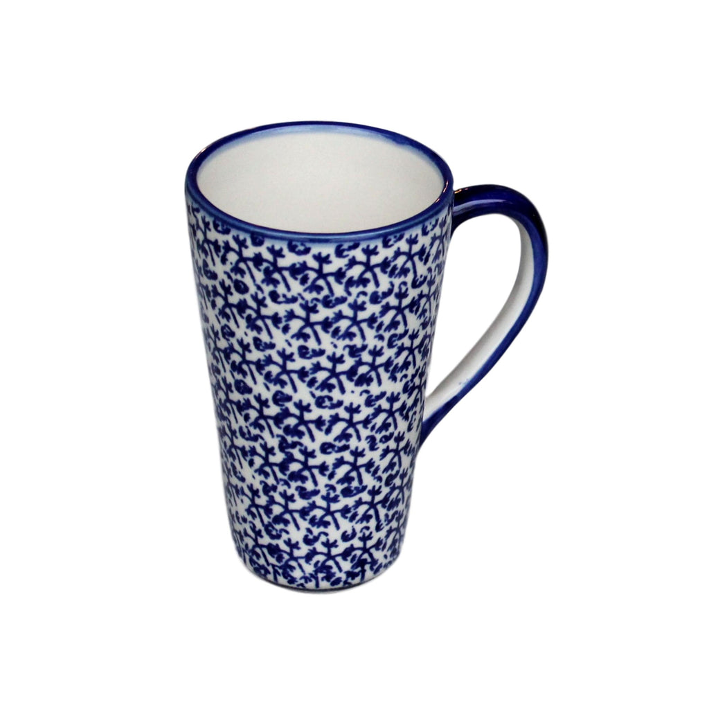Blue Fern -  Tall Mug  Polish Ceramics - PasParTou