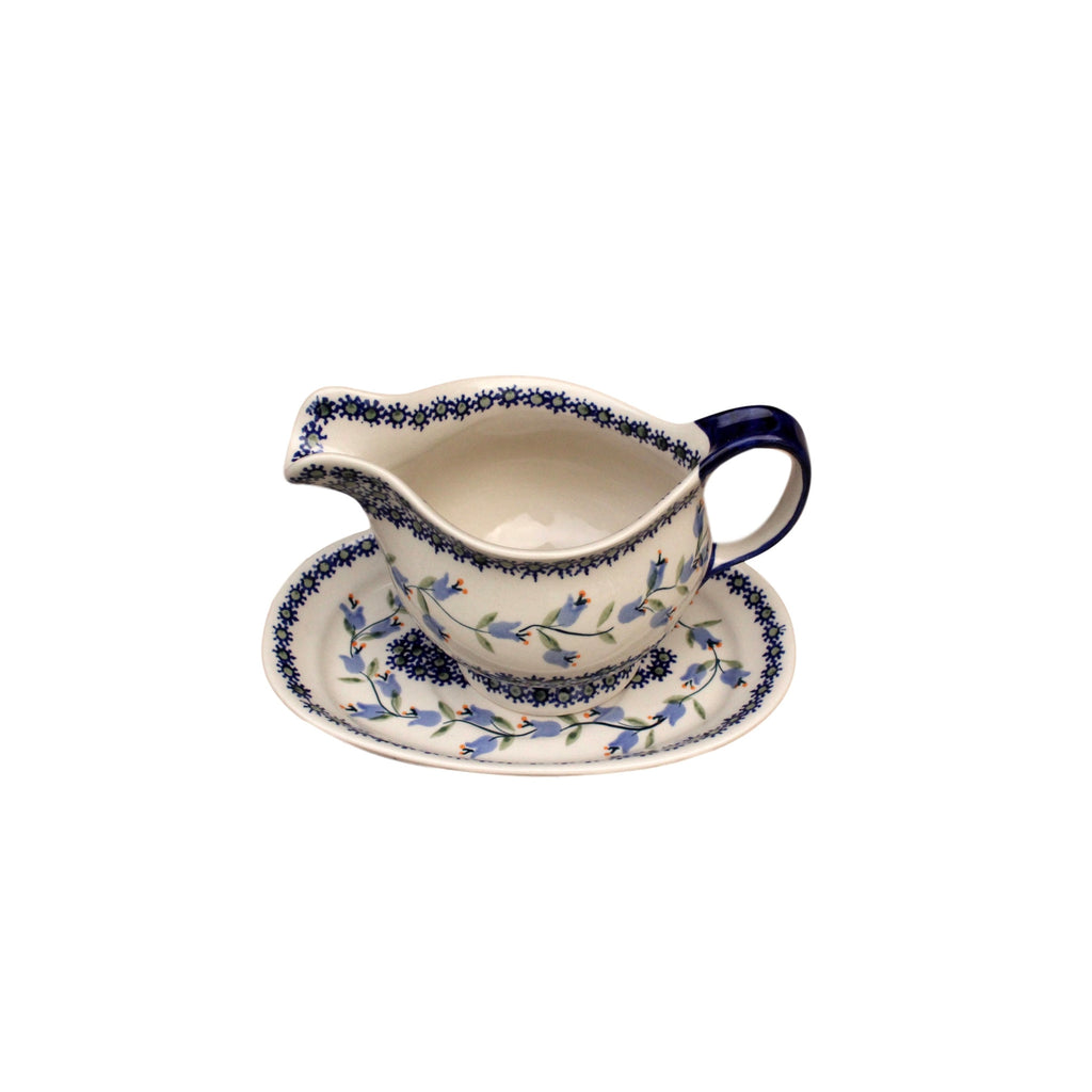 Bluebells- Gravy Jug with Saucer  Polish Ceramics - PasParTou