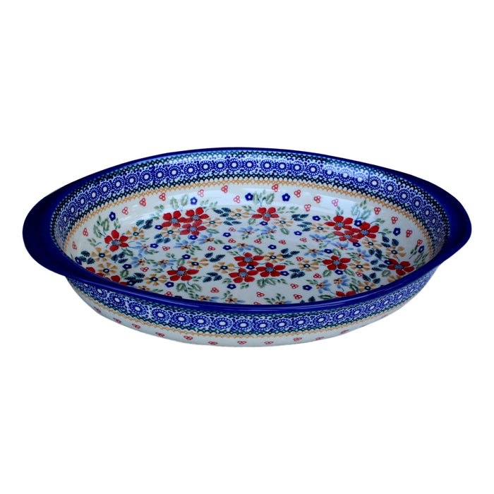 Harvest Floral - Small Oval Baker  Polish Ceramics - PasParTou