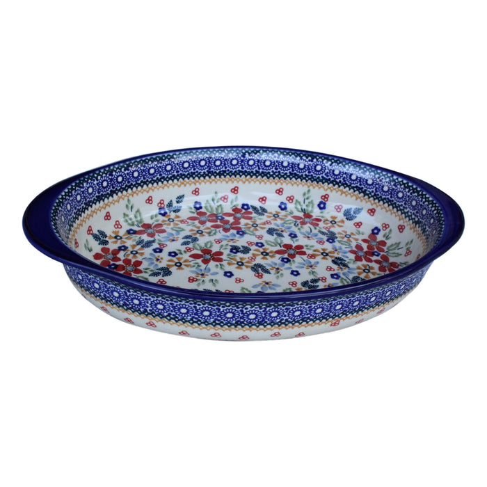 Harvest Floral - Medium Oval Baker  Polish Ceramics - PasParTou