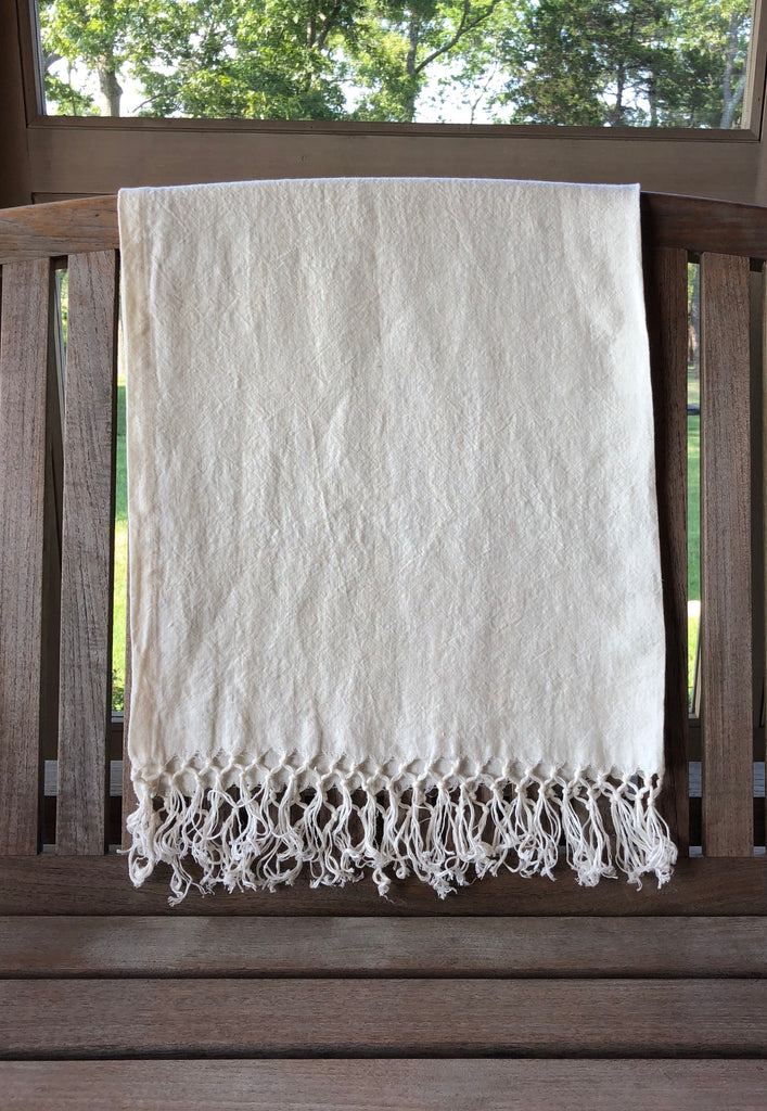 Runner - Softwashed Linen Fringed Runner - off white - 34" wide  runners - PasParTou