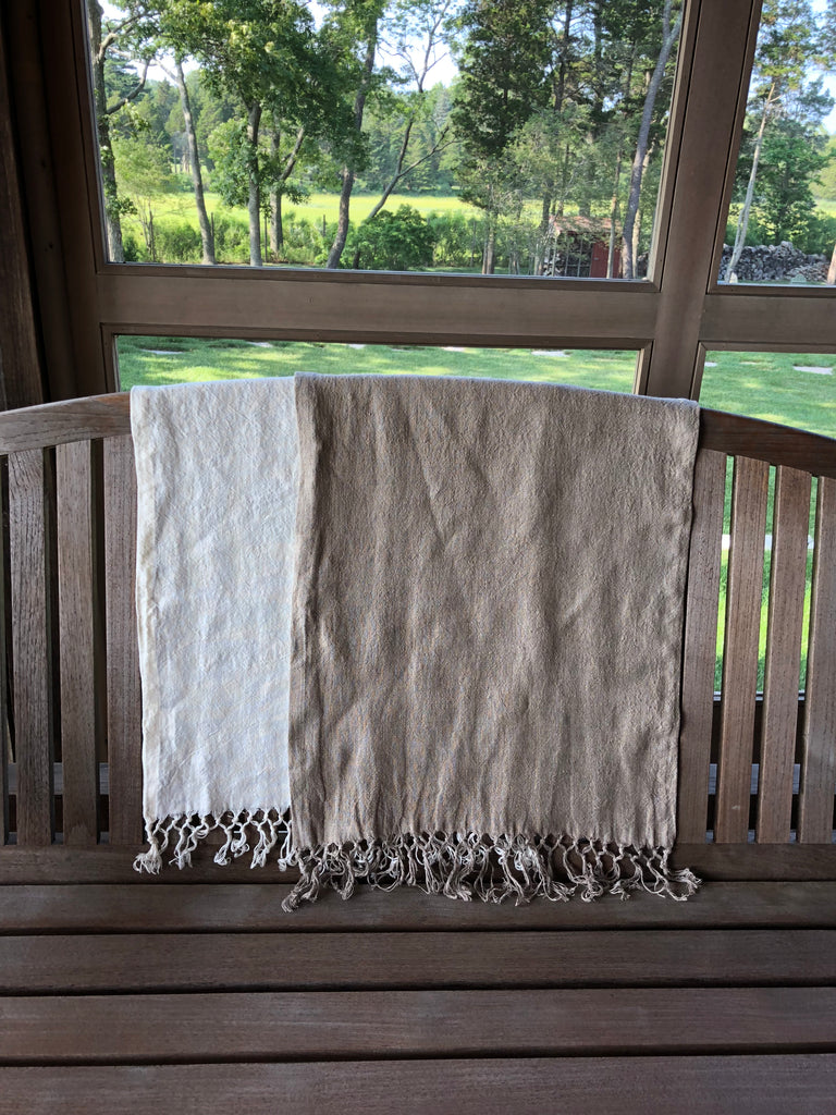Runner - Softwashed Linen Fringed Runner - off white - 20" wide  runners - PasParTou