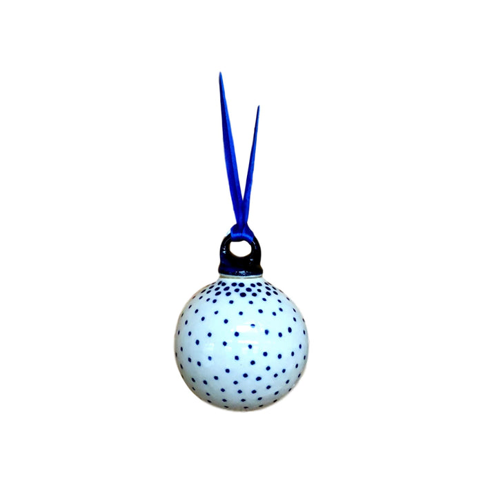Ornament - Polish Pottery - Tiny Blue Dots  Christmas Ornaments - PasParTou