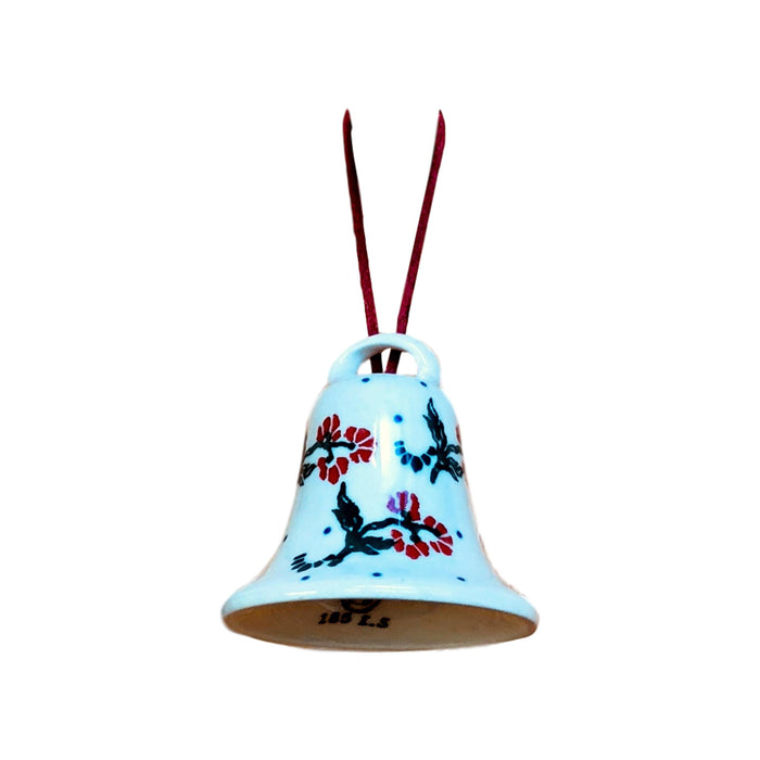 Ornament -  Polish Pottery - Bell with Red Berries  Christmas Ornaments - PasParTou