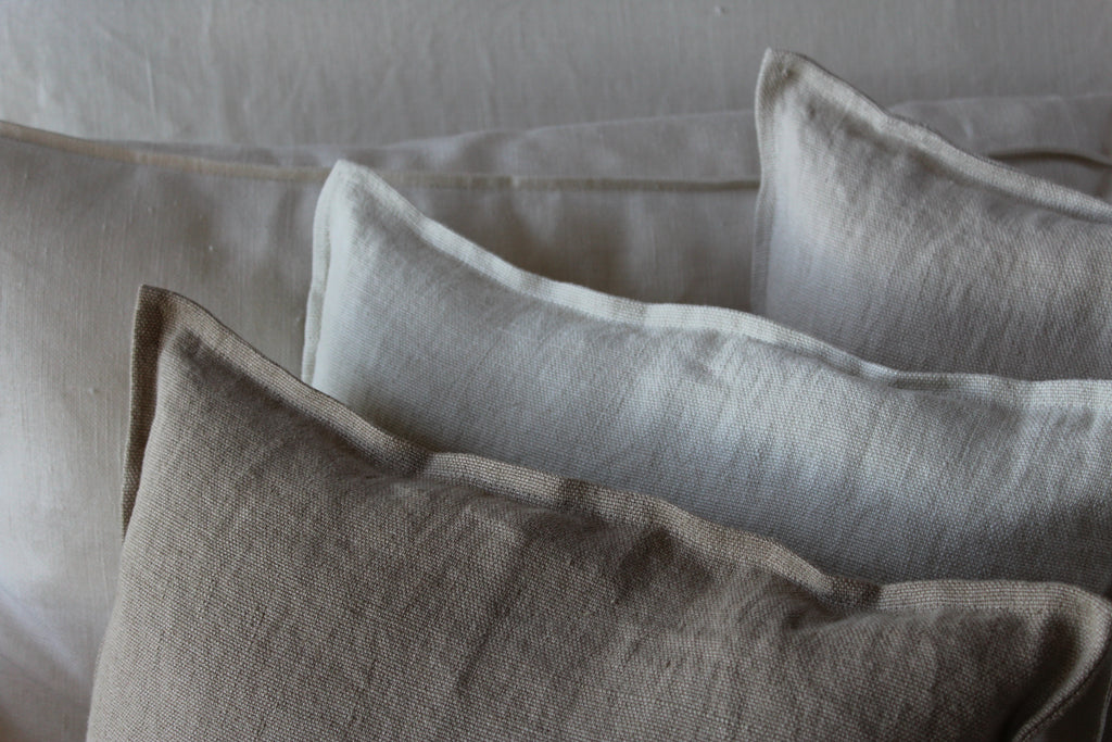 Pillow Soft Washed Linen Off White 20 x 20  Pillows - PasParTou