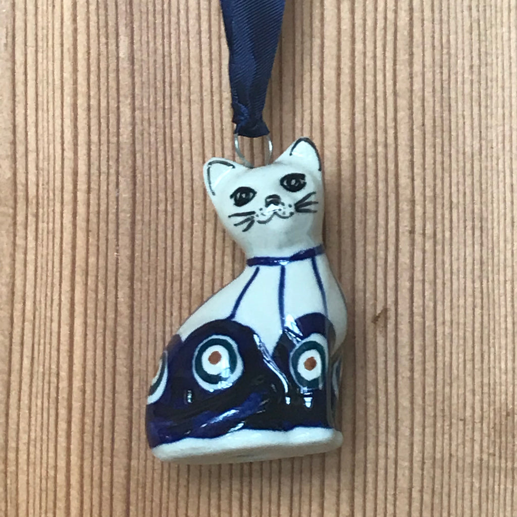 Ornament - Polish Pottery - Cat  Christmas Ornaments - PasParTou