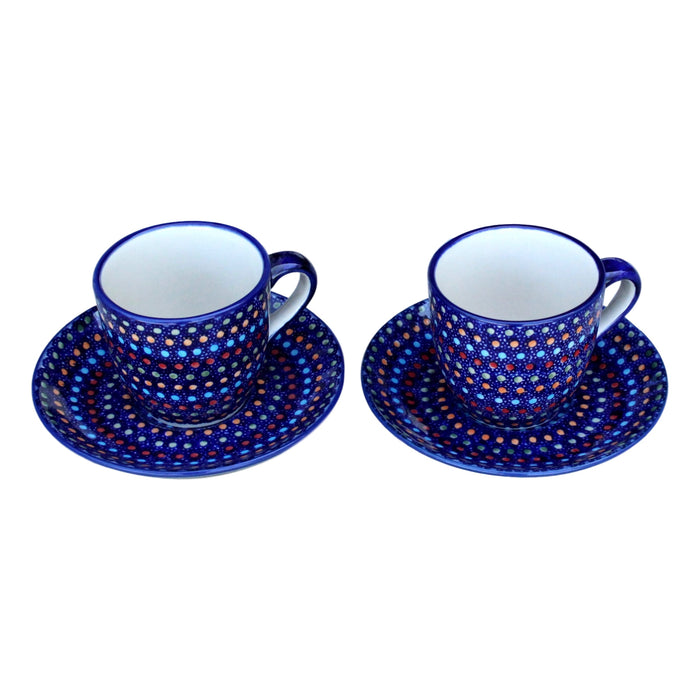 Multi Dots - Cappuccino Cup & Saucer - Set of 2