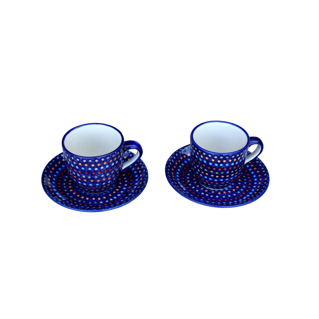 Multi Dots - Cappuccino Cup & Saucer - Set of 2