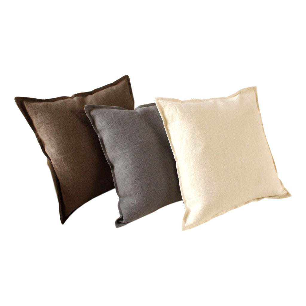 Pillow Soft Washed Linen Off White 20 x 20  Pillows - PasParTou