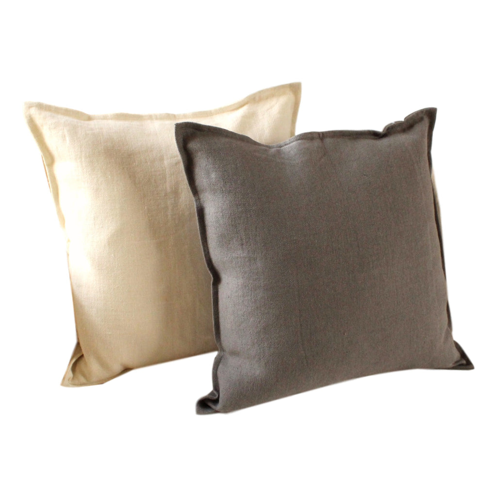 Pillow Soft Washed Linen Off White 20 x 20  Pillows - PasParTou