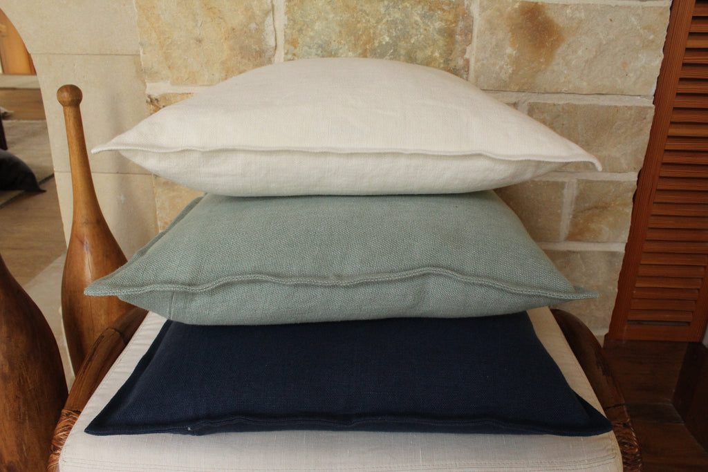 Pillow Soft Washed Linen Teal 20 x 20  Pillows - PasParTou