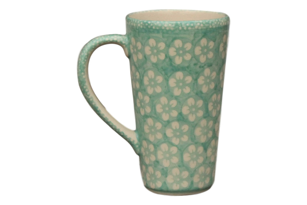 Mint Flowers - Tall Mug  Polish Ceramics - PasParTou