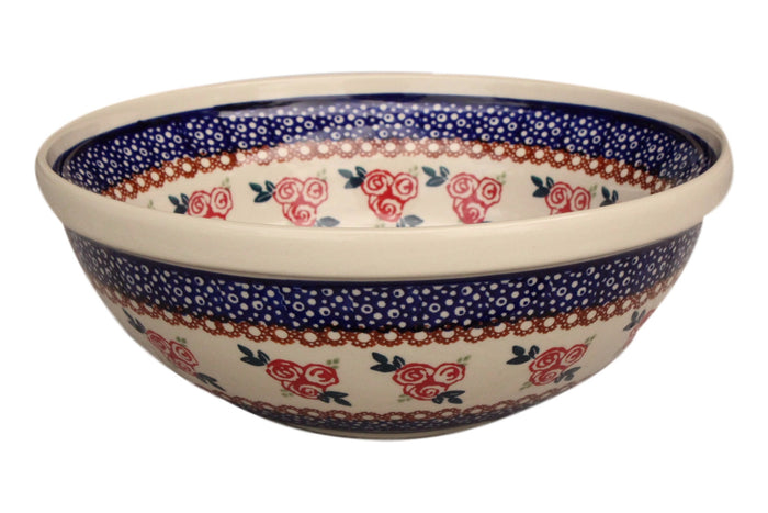 Red Rose - Small Serving Bowl  Polish Ceramics - PasParTou