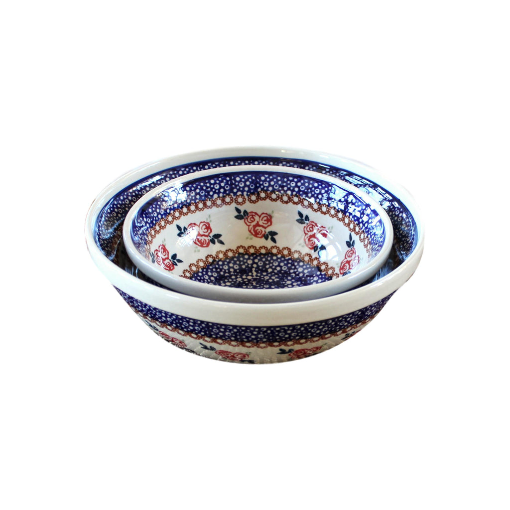 Red Rose - Medium Serving Bowl  Polish Ceramics - PasParTou