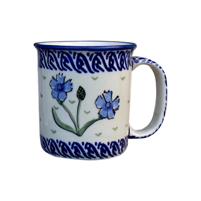 Blue Dahlia - Classic Handled Mug  Polish Ceramics - PasParTou