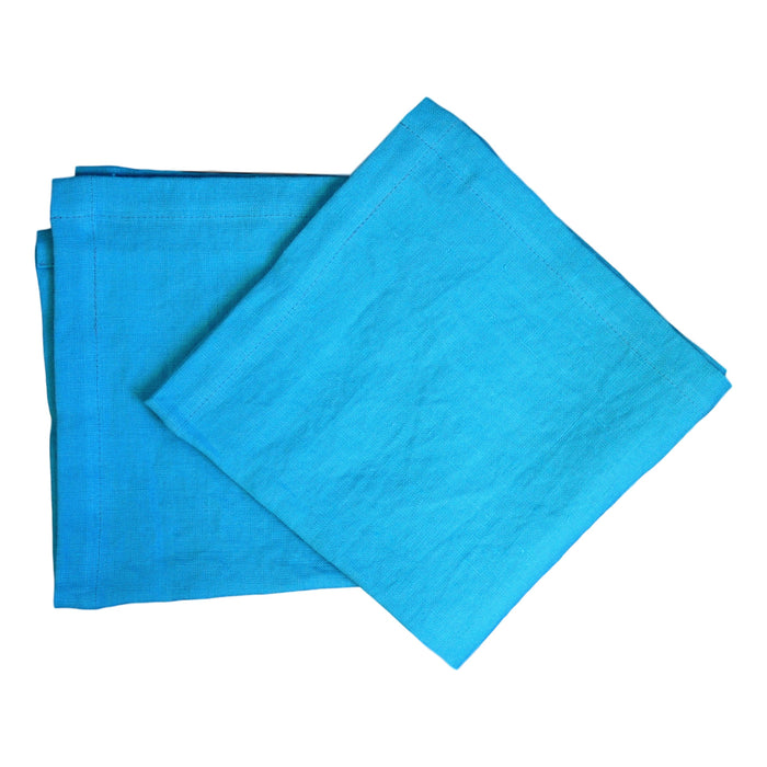 Napkins - Teal Softwashed Linen  napkins - PasParTou