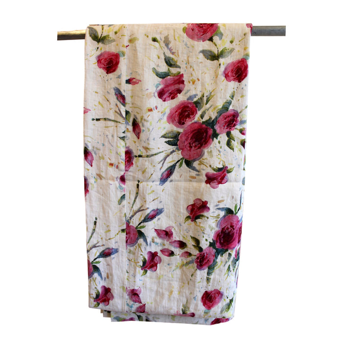 Tablecloth - Softwashed Off White Linen Rose Pattern  tablecloth - PasParTou