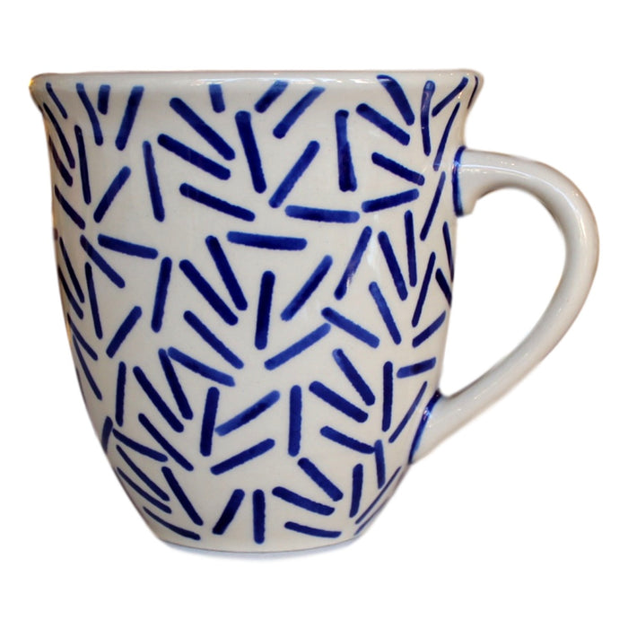Op Art Blue - Big Cup  Polish Ceramics - PasParTou
