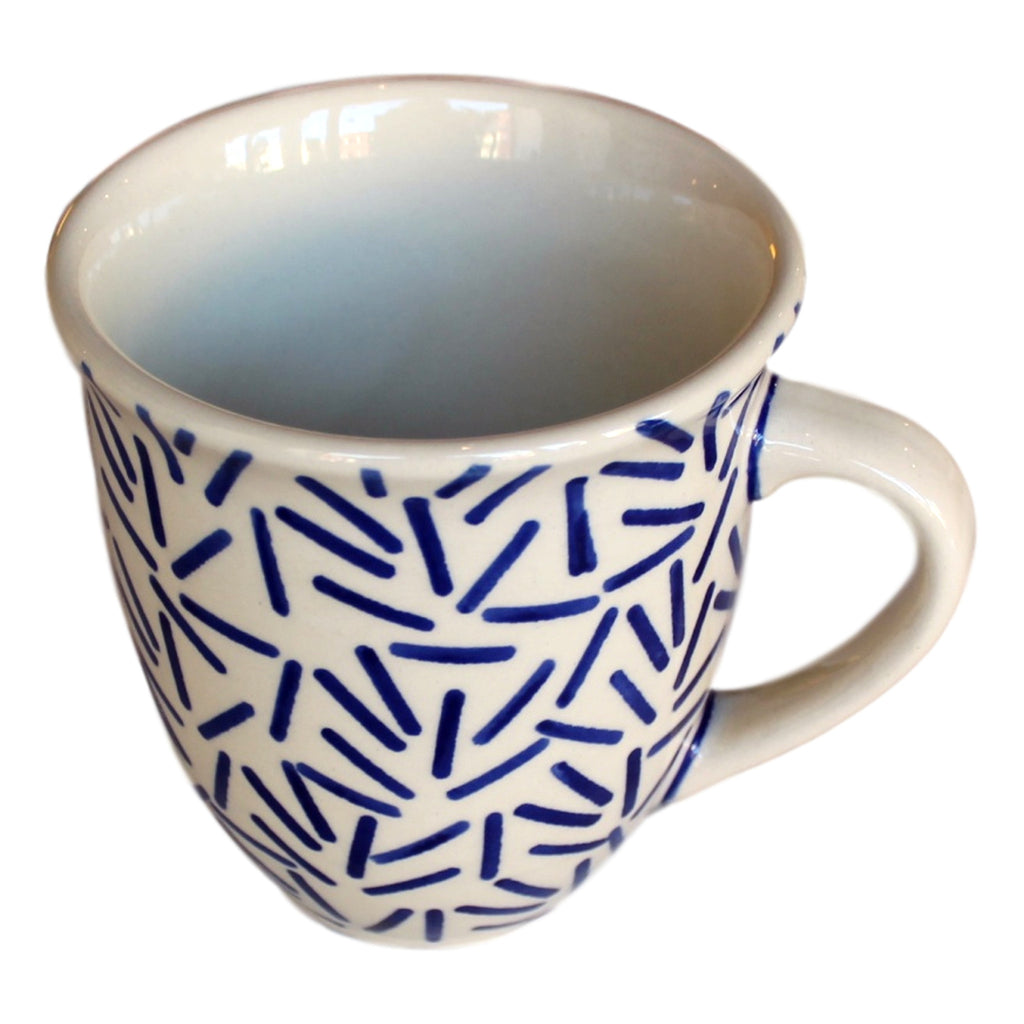 Op Art Blue - Big Cup  Polish Ceramics - PasParTou