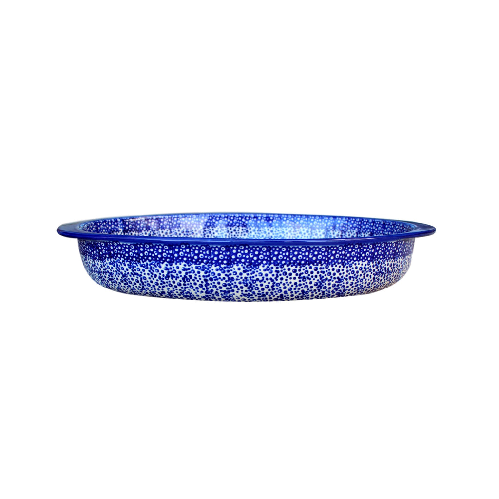 Blue Spatter - Large Oval Baker  Polish Ceramics - PasParTou