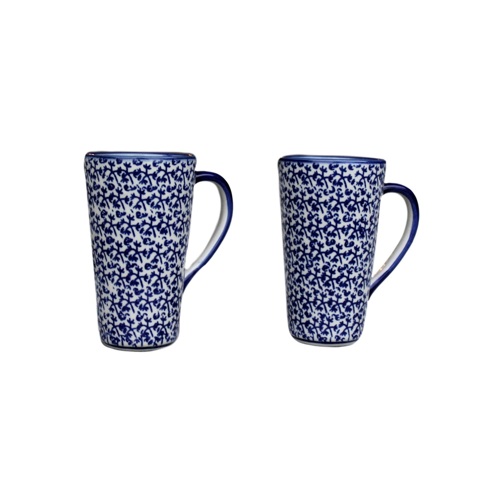 Blue Fern -  Tall Mug  Polish Ceramics - PasParTou