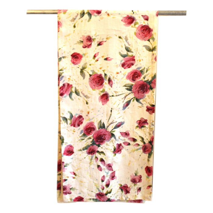 Runner - Softwashed Linen - Off White Roses  runners - PasParTou