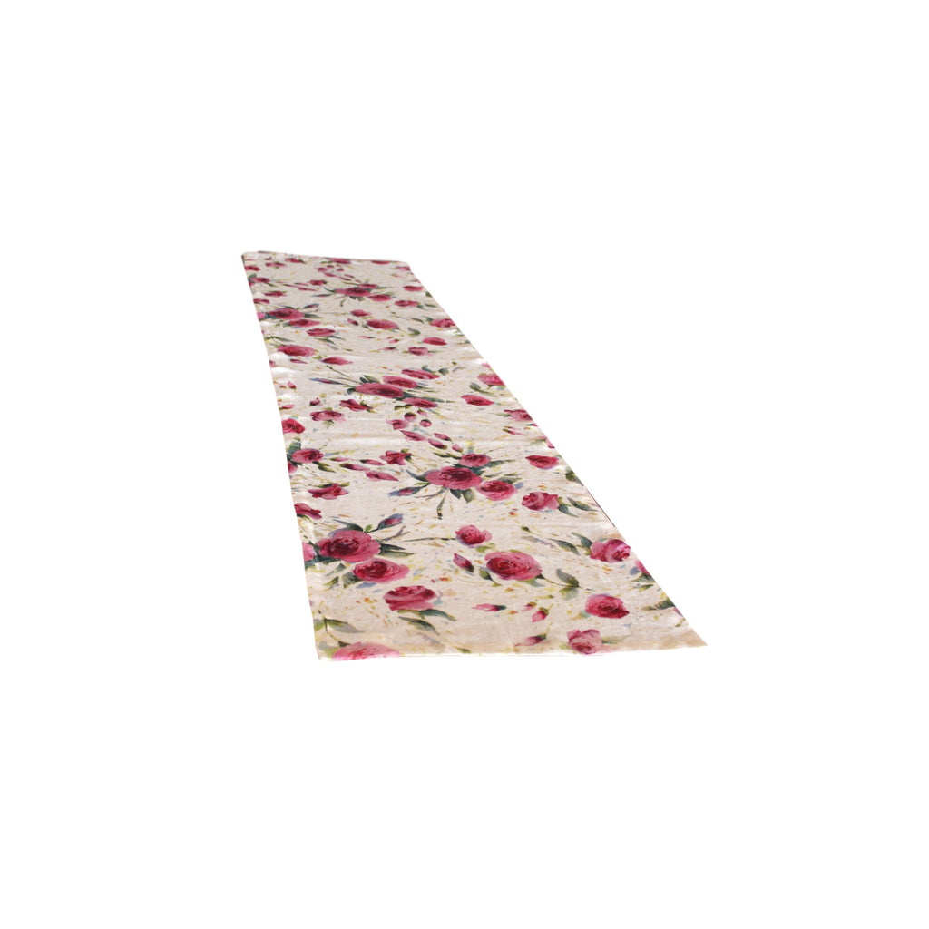 Runner - Softwashed Linen - Off White Roses  runners - PasParTou