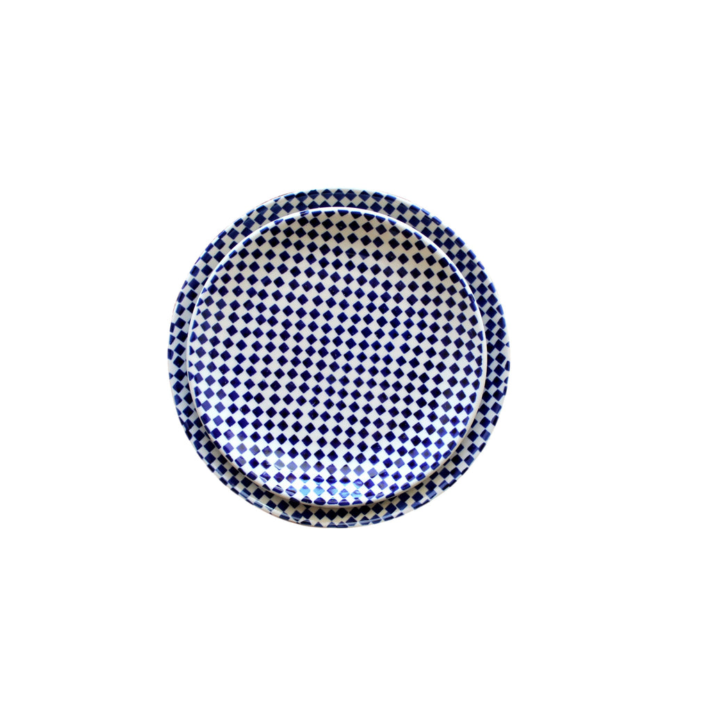 Checkerboard - Salad Plate  Polish Ceramics - PasParTou