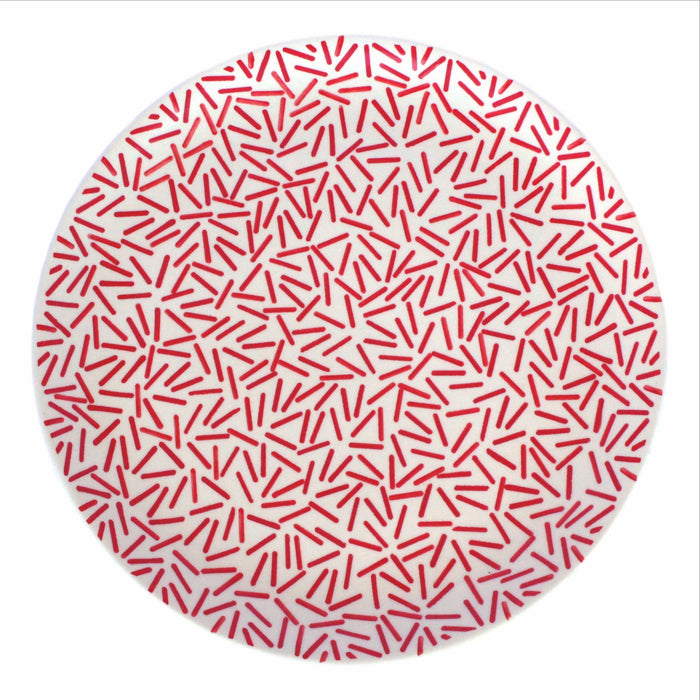 Op Art Red - Large Serving Plate  Polish Ceramics - PasParTou