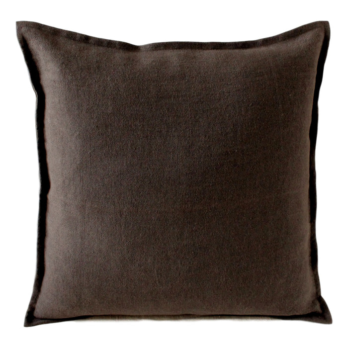 Pillow Soft Washed Linen Chocolate Brown 20 x 20  Pillows - PasParTou