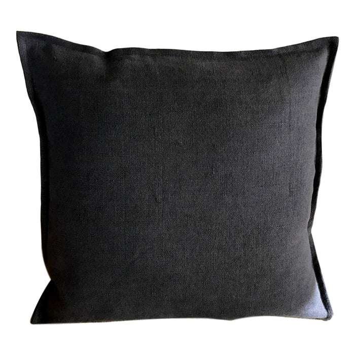 Pillow Soft Washed Linen Dark Grey 20 x 20  Pillows - PasParTou