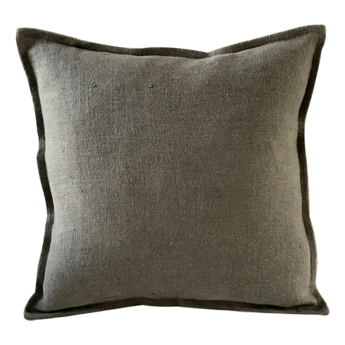 Pillow Soft Washed Linen Green Grey 20 x 20  Pillows - PasParTou