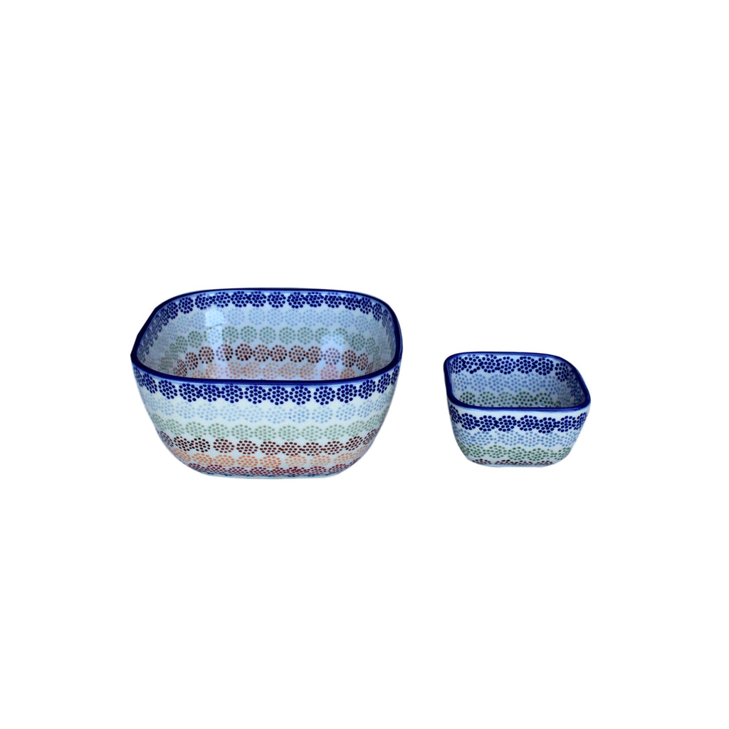 Pattern - Large Square Bowl  Polish Ceramics - PasParTou