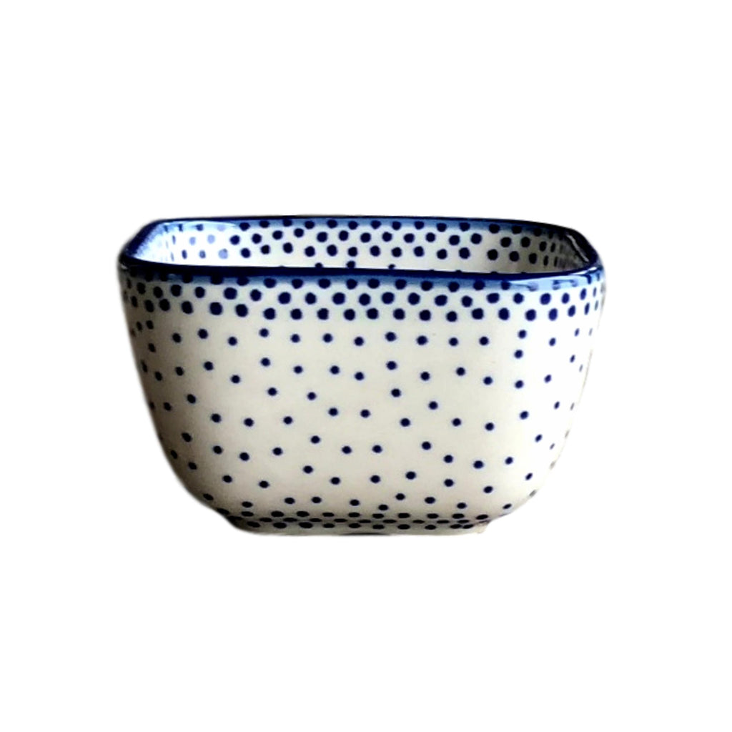 Tiny Blue Dots - Small Square Bowl  Polish Ceramics - PasParTou