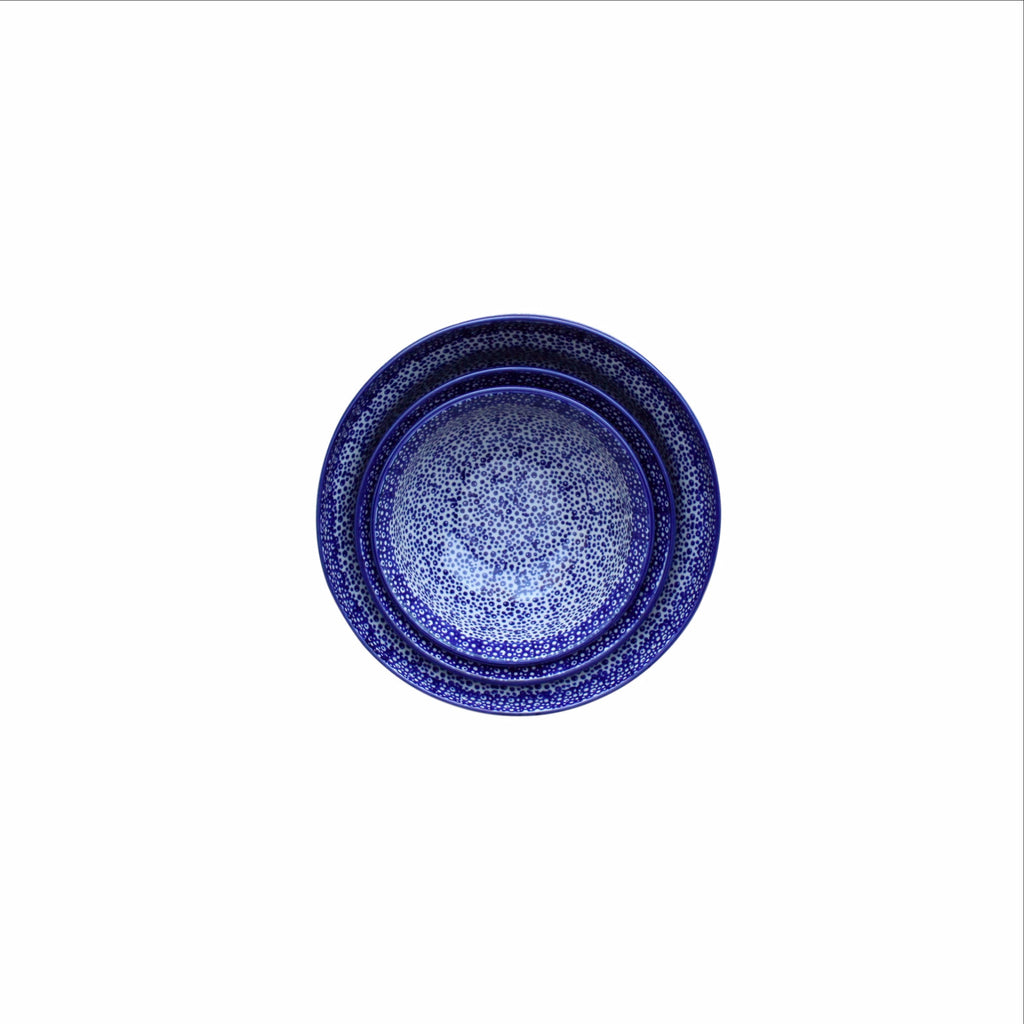 Blue Spatter - Dessert Bowl  Polish Ceramics - PasParTou