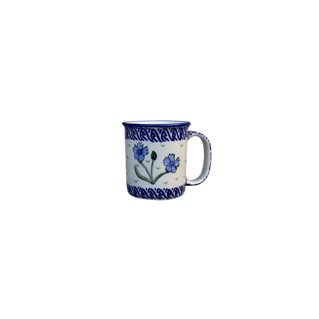 Blue Dahlia - Classic Handled Mug  Polish Ceramics - PasParTou