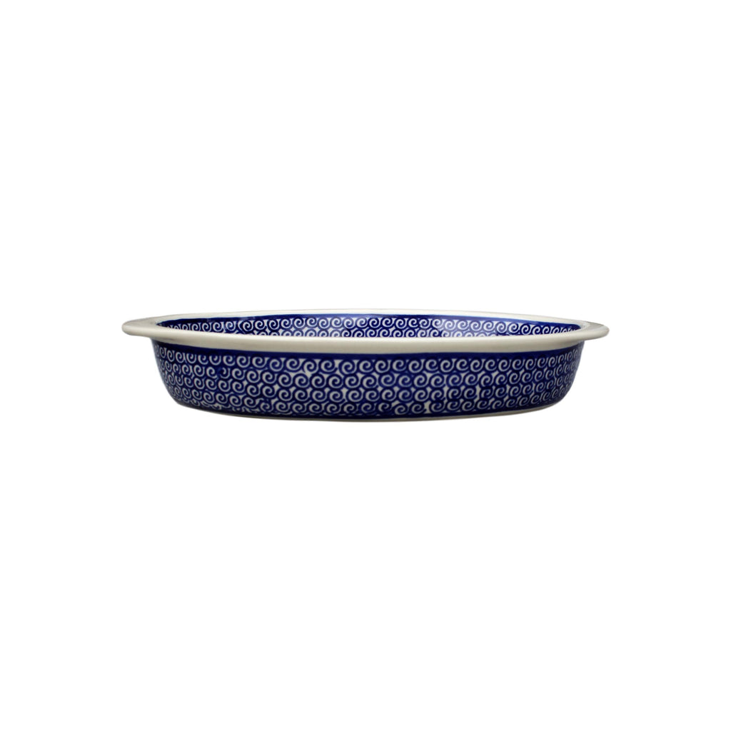 Swirls - Small Oval Baker  Polish Ceramics - PasParTou