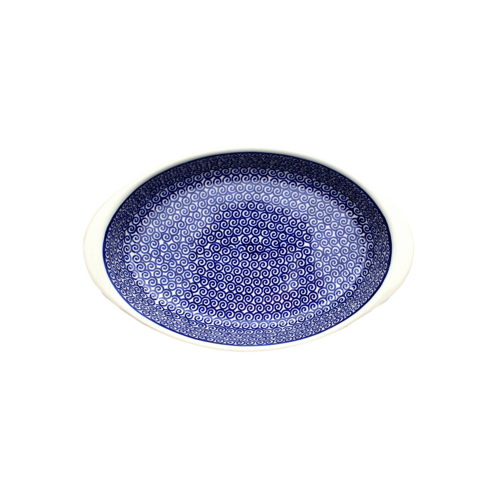 Swirls - Small Oval Baker  Polish Ceramics - PasParTou