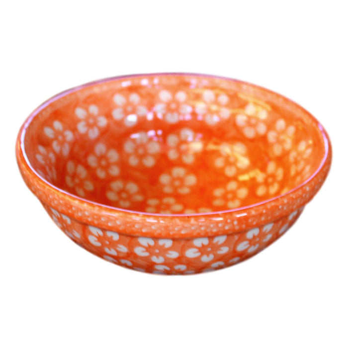 Tangerine Flowers - Dessert Bowl  Polish Ceramics - PasParTou
