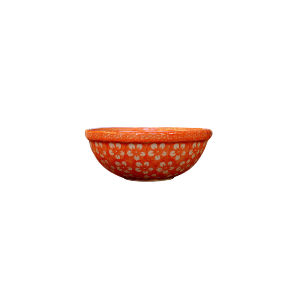 Tangerine Flowers - Dessert Bowl  Polish Ceramics - PasParTou
