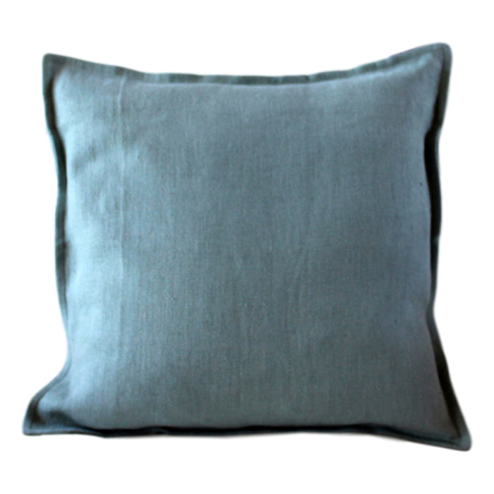 Pillow Soft Washed Linen Teal 20 x 20  Pillows - PasParTou