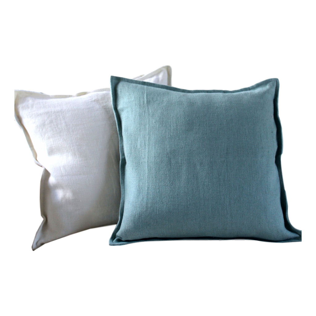 Pillow Soft Washed Linen Teal 20 x 20  Pillows - PasParTou